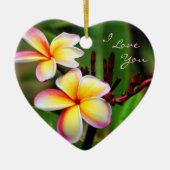 Rainbow Plumeria, ik hou van je Ornament (Voorkant)