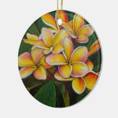 Rainbow Plumeria Keramisch Ornament (Links)