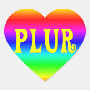 Rainbow PLUR Hart Sticker