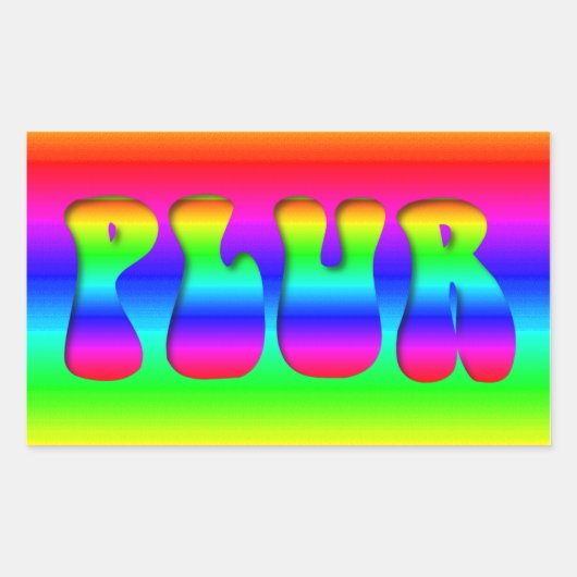 Rainbow PLUR Rechthoekige Sticker (Voorkant)