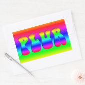Rainbow PLUR Rechthoekige Sticker (Envelop)
