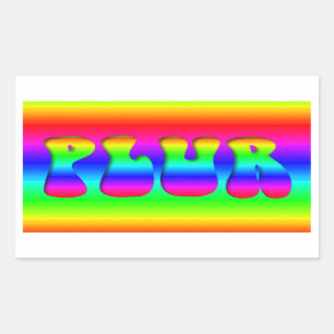 Rainbow PLUR Rechthoekige Sticker