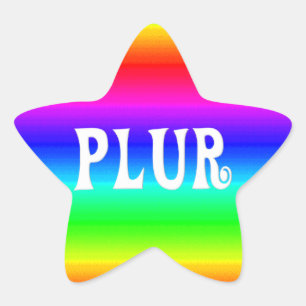 Rainbow PLUR Ster Sticker