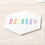 RAINBOW Pointy Hexagon Papier Onderzetters (Schuin)
