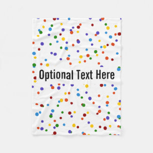 Rainbow poka dot Pattern White Fleece Deken