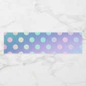 Rainbow Polka Dot Abstract Bluer Magical Design Waterfles Etiket (Enkel label)