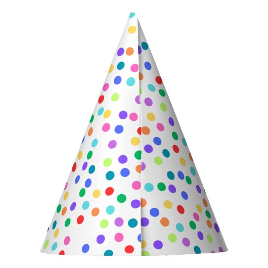 Rainbow Polka Dot Confetti Party Petten Feesthoedjes (Achterkant)