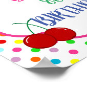 Rainbow Polka Dot Cupcakes en Nummers Poster (Hoek)