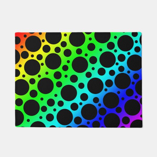 Rainbow Polka Dot Doormat Deurmat (Voorkant)