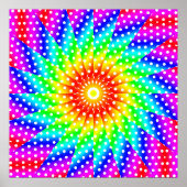 Rainbow Polka Dot Kaleidoscope Mandala Poster (Voorkant)
