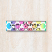 Rainbow Polka Dot Kantoor Deuren Sign Name Bord Deurbordje (Voorkant)