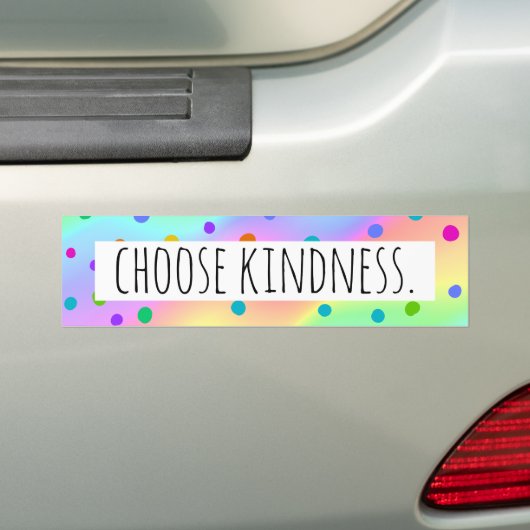 Rainbow Polka Dot "Kindness kiezen" Bumpersticker (Op auto)