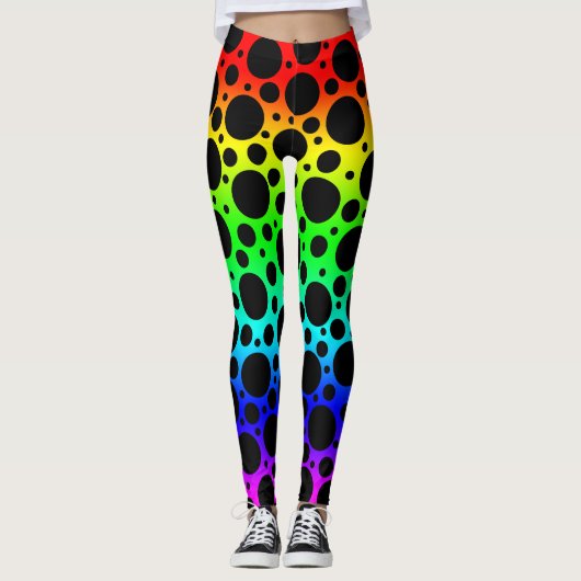 Rainbow Polka Dot Leggings (Voorkant)