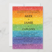 Rainbow Polka Dot LGBT bruiloft uitnodiging (Voorkant)