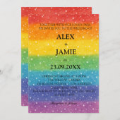 Rainbow Polka Dot LGBT bruiloft uitnodiging (Voorkant / Achterkant)