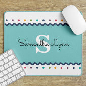  Rainbow Polka Dot Monogrammed Muismat