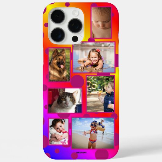 Rainbow Polka Dot Multi-photo Phone Case  HAMbWG (Achterkant)