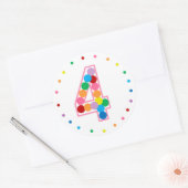 Rainbow Polka dot nummers of leeftijden Ronde Sticker (Envelop)