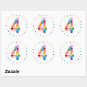 Rainbow Polka dot nummers of leeftijden Ronde Sticker (Vel)