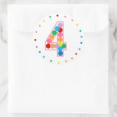 Rainbow Polka dot nummers of leeftijden Ronde Sticker (Tas)