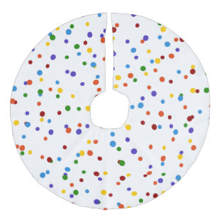 Rainbow Polka dot Pattern Witte Kleuren Imitatie Linnen Kerstboom Kleed