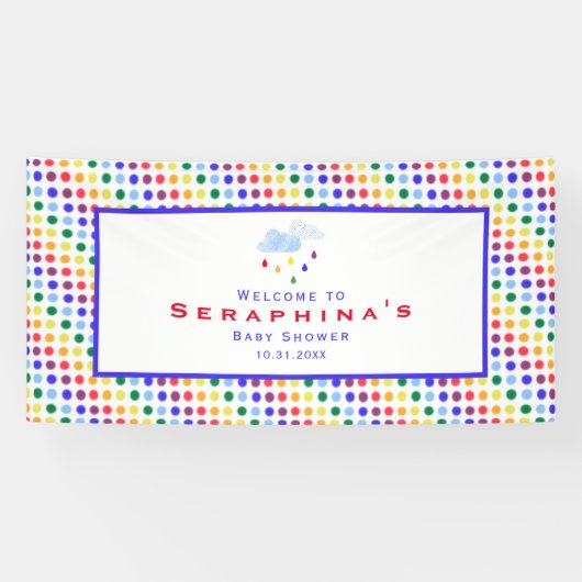 Rainbow Polka Dot Storm Baby shower Spandoek (Horizontaal)