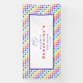 Rainbow Polka Dot Storm Baby shower Spandoek (Verticaal)