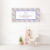 Rainbow Polka Dot Storm Baby shower Spandoek (Insitu)