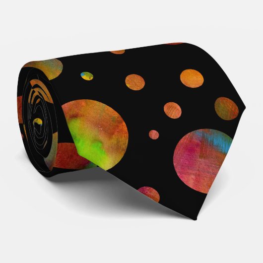 Rainbow Polka Dot Stropdas (Opgerold)