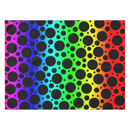 Rainbow Polka Dot Tafelkleed (Voorkant (Horizontaal))