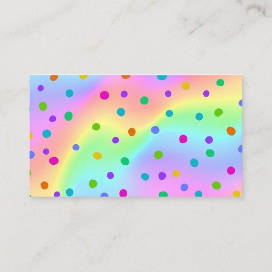 Rainbow Polka Dot  Visitekaartjes (Achterkant)