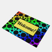 Rainbow Polka Dot Welcome Doormat Deurmat (Schuin)
