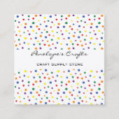 Rainbow Polka Dots Abstract Square Visitekaartje (Voorkant)
