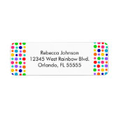Rainbow Polka Dots Adreslabel Etiket (Voorkant)