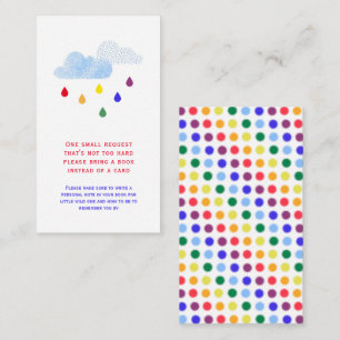Rainbow Polka Dots Baby shower Book Request Informatiekaartje