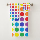 Rainbow Polka Dots Bad Handdoek (Insitu)