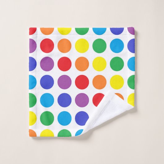 Rainbow Polka Dots Bad Handdoek (Wasdoekje)