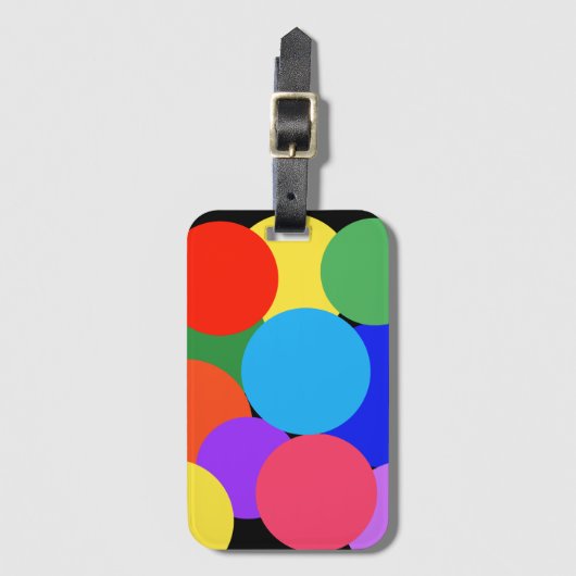 Rainbow Polka Dots Bagagelabel (Voorkant (verticaal))