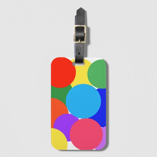 Rainbow Polka Dots Bagagelabel (Voorkant (verticaal))