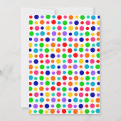 Rainbow Polka Dots Birthday Party Invitation Kaart (Achterkant)