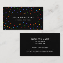 Rainbow Polka Dots Black Confetti Pattern