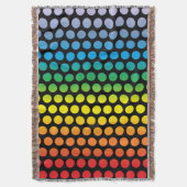 Rainbow Polka Dots - Black Deken (Voorkant Verticaal)