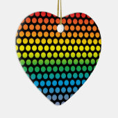 Rainbow Polka Dots Black Keramisch Ornament (Rechts)