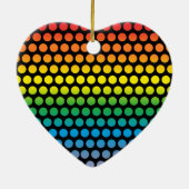 Rainbow Polka Dots Black Keramisch Ornament (Achterkant)