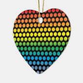 Rainbow Polka Dots Black Keramisch Ornament (Links)