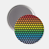 Rainbow Polka Dots Black Magneet (Voorkant / Achterkant)