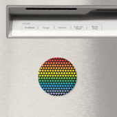 Rainbow Polka Dots Black Magneet (Insitu (Vaatwasser))