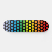 Rainbow Polka Dots Black Skateboard (Horizontaal)