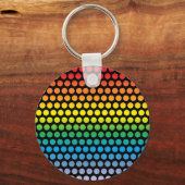Rainbow Polka Dots Black Sleutelhanger (Voorkant)
