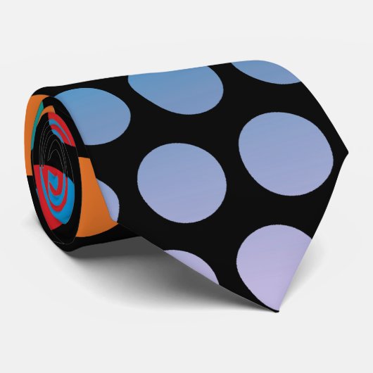 Rainbow Polka Dots Black Stropdas (Opgerold)